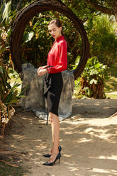 Sun-Kissed Gold Satin Blouse